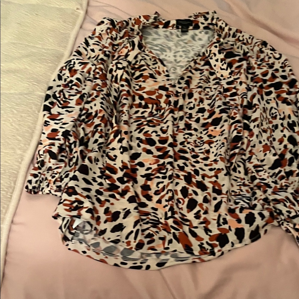 Ann Taylor Multicolor Animal Print Blouse